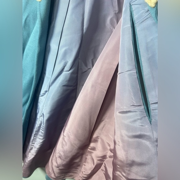 70s The American Way With Wool Vintage Fur Neck Cape Large - Picture 5 of 10